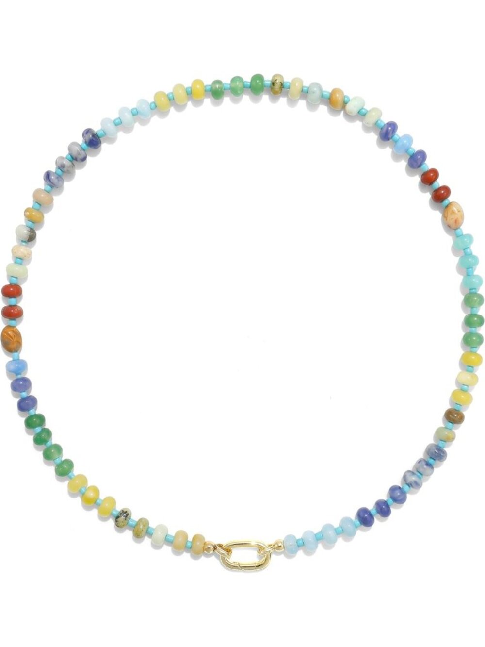 Colorful Stone Beaded Choker Necklace for Women | Natural Gemstone Boho Jewelry
